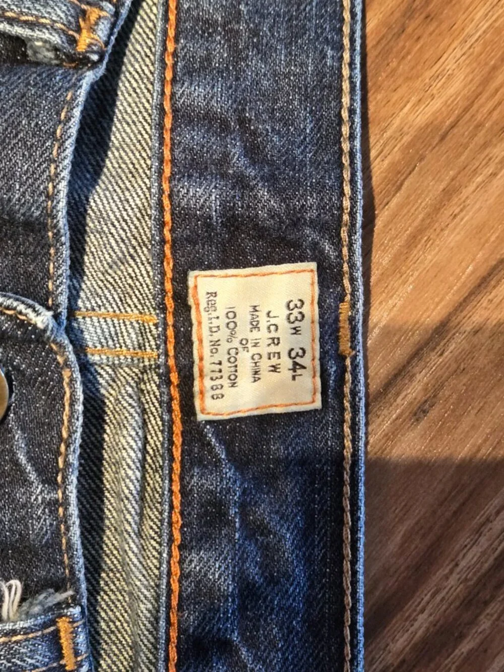 J.Crew Men’s 484 Slim Jeans 33x34 Blue Denim Style 38555